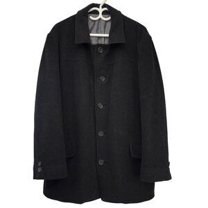 BOSCO UOMO Charcoal Wool Pointed Collar Classic Pea Car‎ Black man’s Coat sz 42
